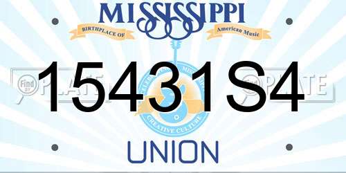 15431S4 Mississippi License Plate