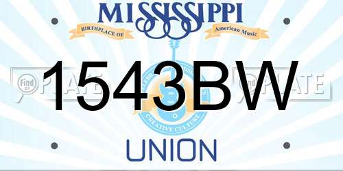 1543BW Mississippi License Plate