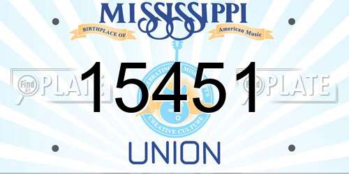 15451 Mississippi License Plate