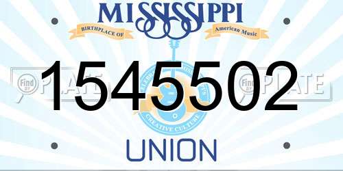 1545502 Mississippi License Plate