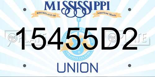 15455D2 Mississippi License Plate