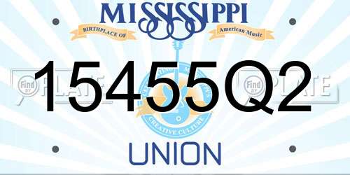 15455Q2 Mississippi License Plate