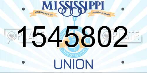 1545802 Mississippi License Plate