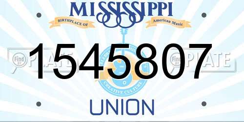 1545807 Mississippi License Plate
