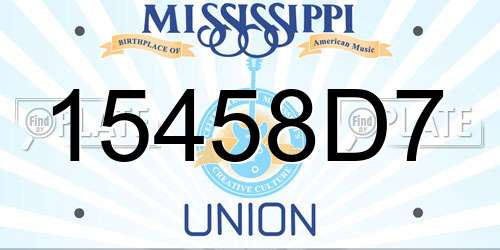 15458D7 Mississippi License Plate