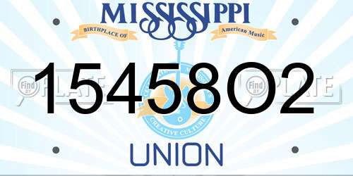 15458O2 Mississippi License Plate
