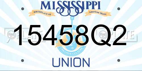 15458Q2 Mississippi License Plate
