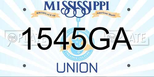 1545GA Mississippi License Plate