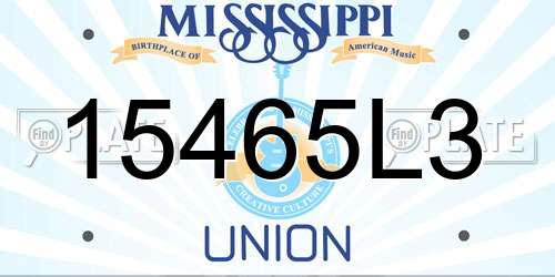 15465L3 Mississippi License Plate