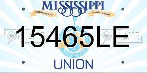 15465LE Mississippi License Plate