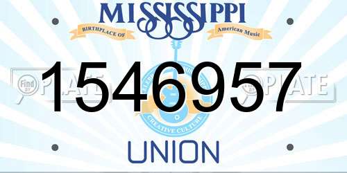 1546957 Mississippi License Plate