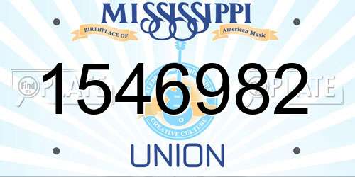 1546982 Mississippi License Plate
