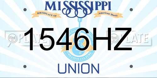 1546HZ Mississippi License Plate