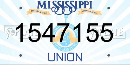 1547155 Mississippi License Plate