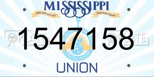 1547158 Mississippi License Plate