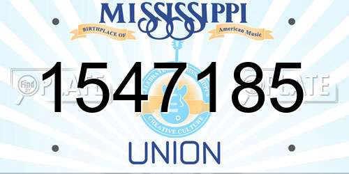 1547185 Mississippi License Plate