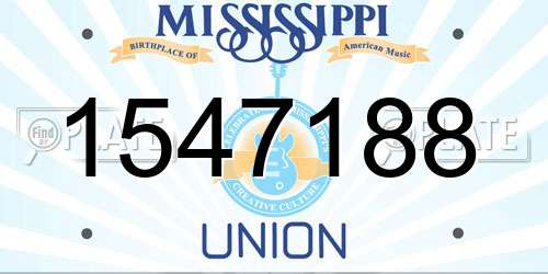 1547188 Mississippi License Plate