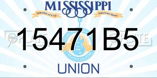 15471B5 Mississippi License Plate