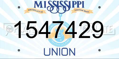 1547429 Mississippi License Plate