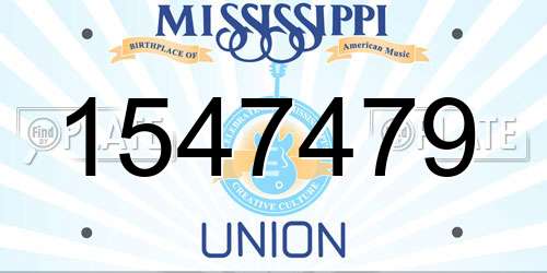 1547479 Mississippi License Plate