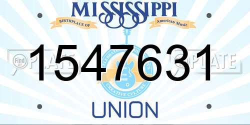 1547631 Mississippi License Plate