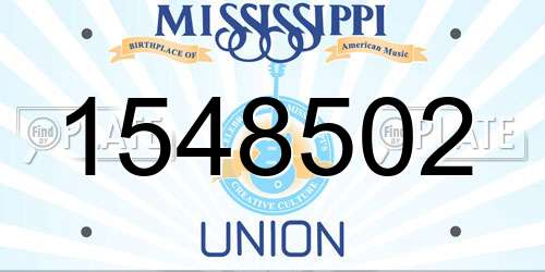 1548502 Mississippi License Plate