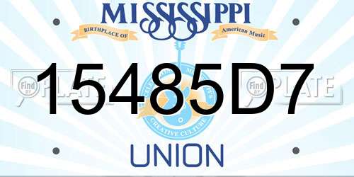 15485D7 Mississippi License Plate