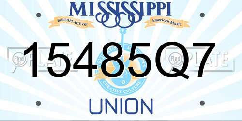 15485Q7 Mississippi License Plate