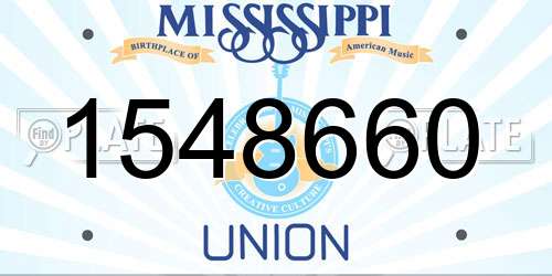 1548660 Mississippi License Plate