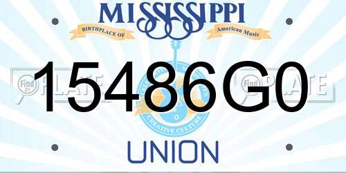 15486G0 Mississippi License Plate