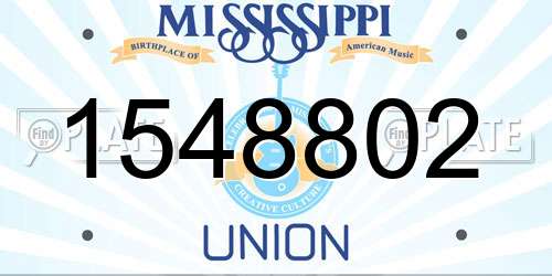 1548802 Mississippi License Plate