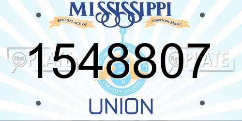 1548807 Mississippi License Plate