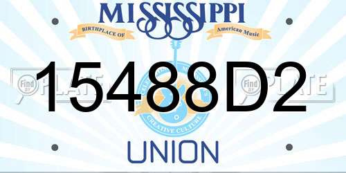 15488D2 Mississippi License Plate