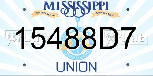 15488D7 Mississippi License Plate