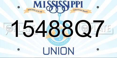 15488Q7 Mississippi License Plate