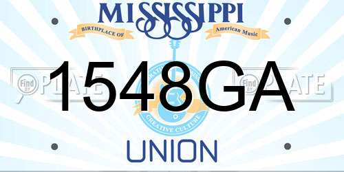 1548GA Mississippi License Plate