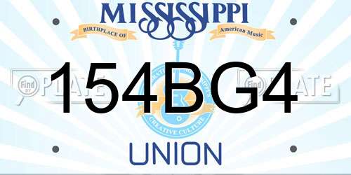 154BG4 Mississippi License Plate