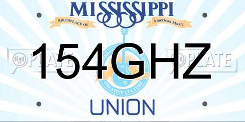 154GHZ Mississippi License Plate