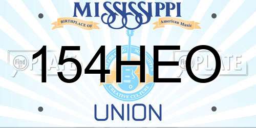 154HEO Mississippi License Plate