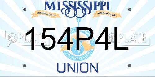 154P4L Mississippi License Plate