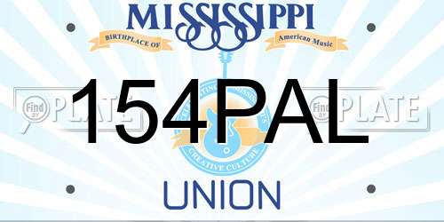 154PAL Mississippi License Plate