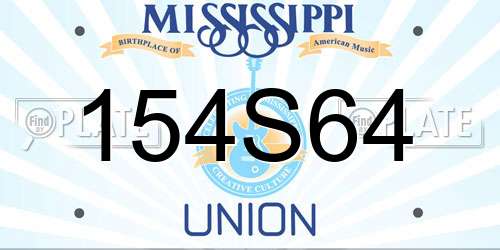 154S64 Mississippi License Plate