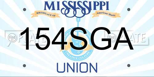 154SGA Mississippi License Plate