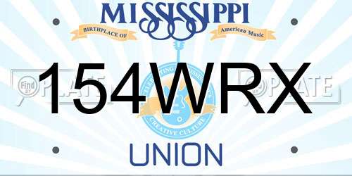 154WRX Mississippi License Plate