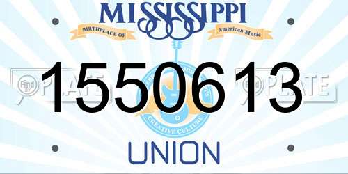 1550613 Mississippi License Plate
