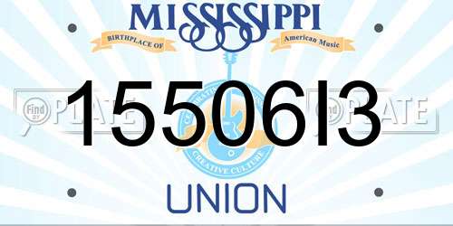 15506I3 Mississippi License Plate