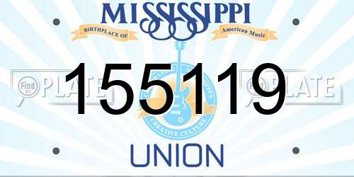 155119 Mississippi License Plate