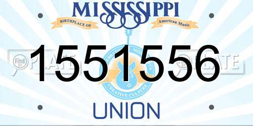 1551556 Mississippi License Plate