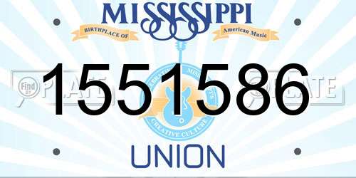 1551586 Mississippi License Plate