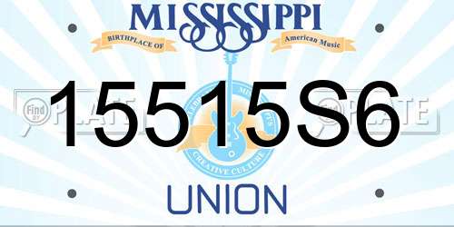 15515S6 Mississippi License Plate
